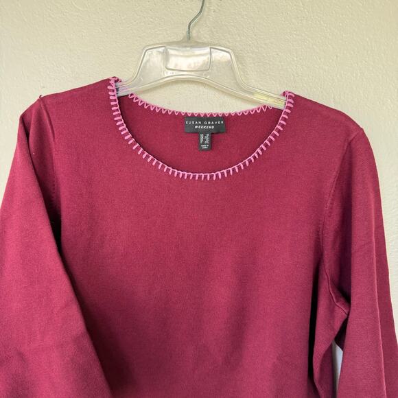 Susan Graver size 1X Lite 3/4 Sleeves sweater - Picture 3 of 8